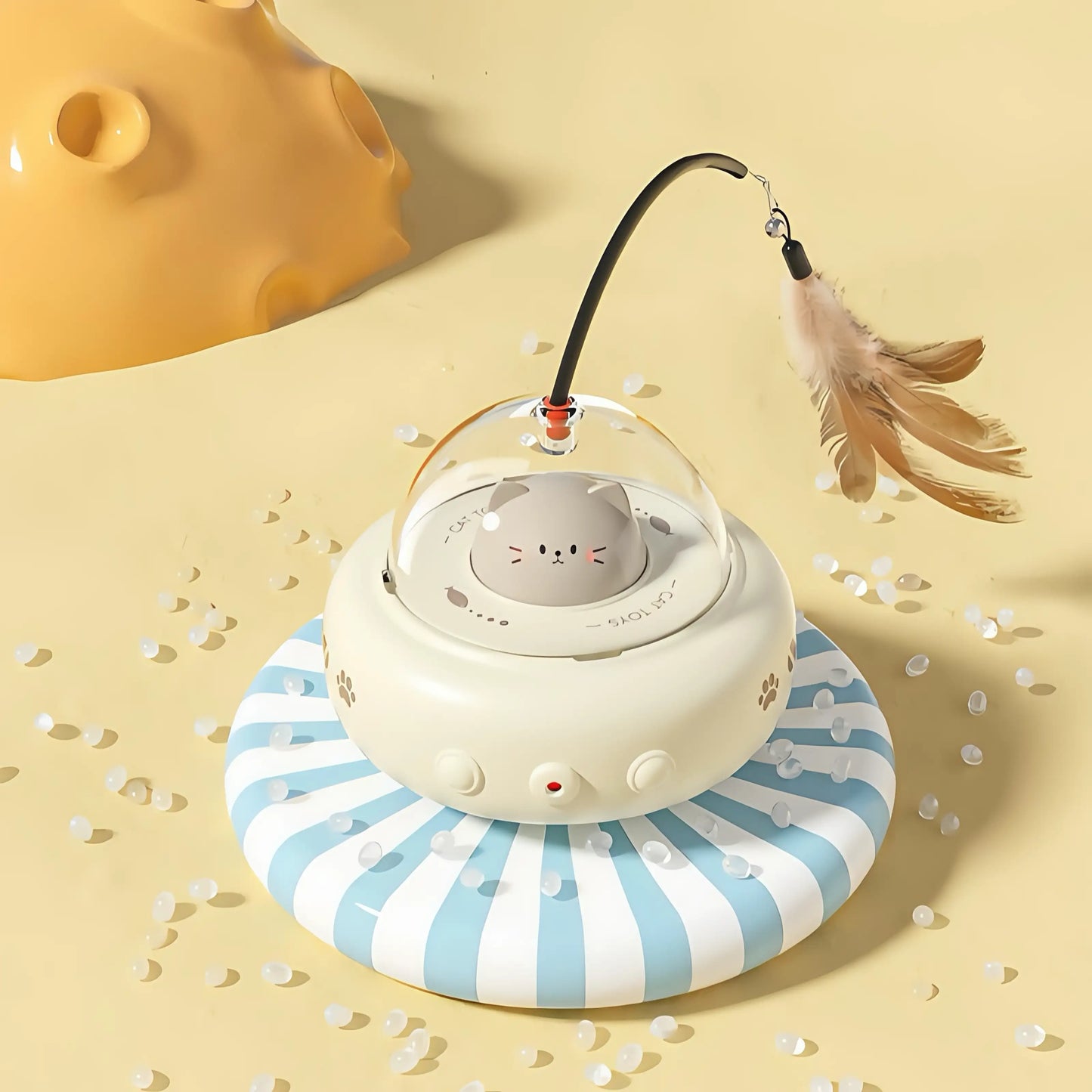 Meowtron UFO Cat Teaser: Smart Laser & Feather Auto Toy