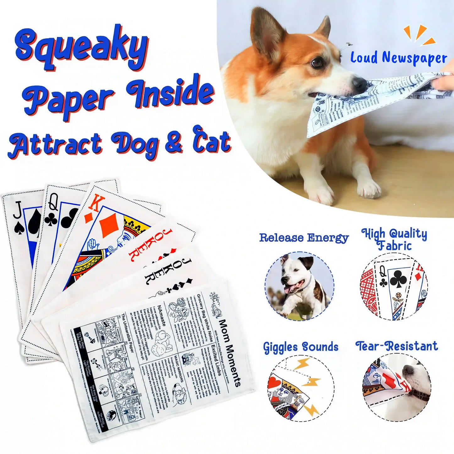 Tough Crinkle Card Toy: Chew-Proof, Washable Fun